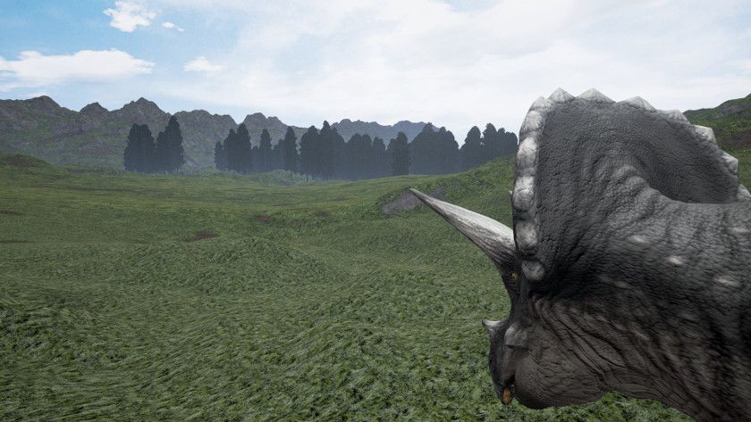 playing a triceratops in the isle