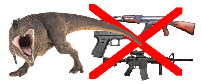 shooting dinosaurs with modern weapons Firearms Versus Dinosaurs